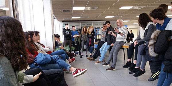 El alumnado en las instalaciones de EITB